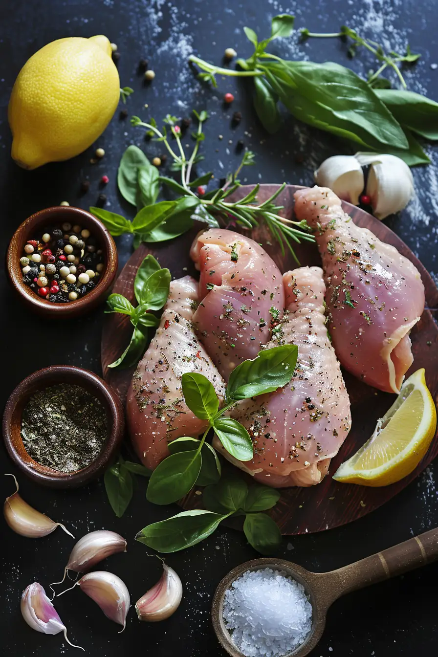 Poulet mariné au yaourt grec et aux saveurs méditerranéennes