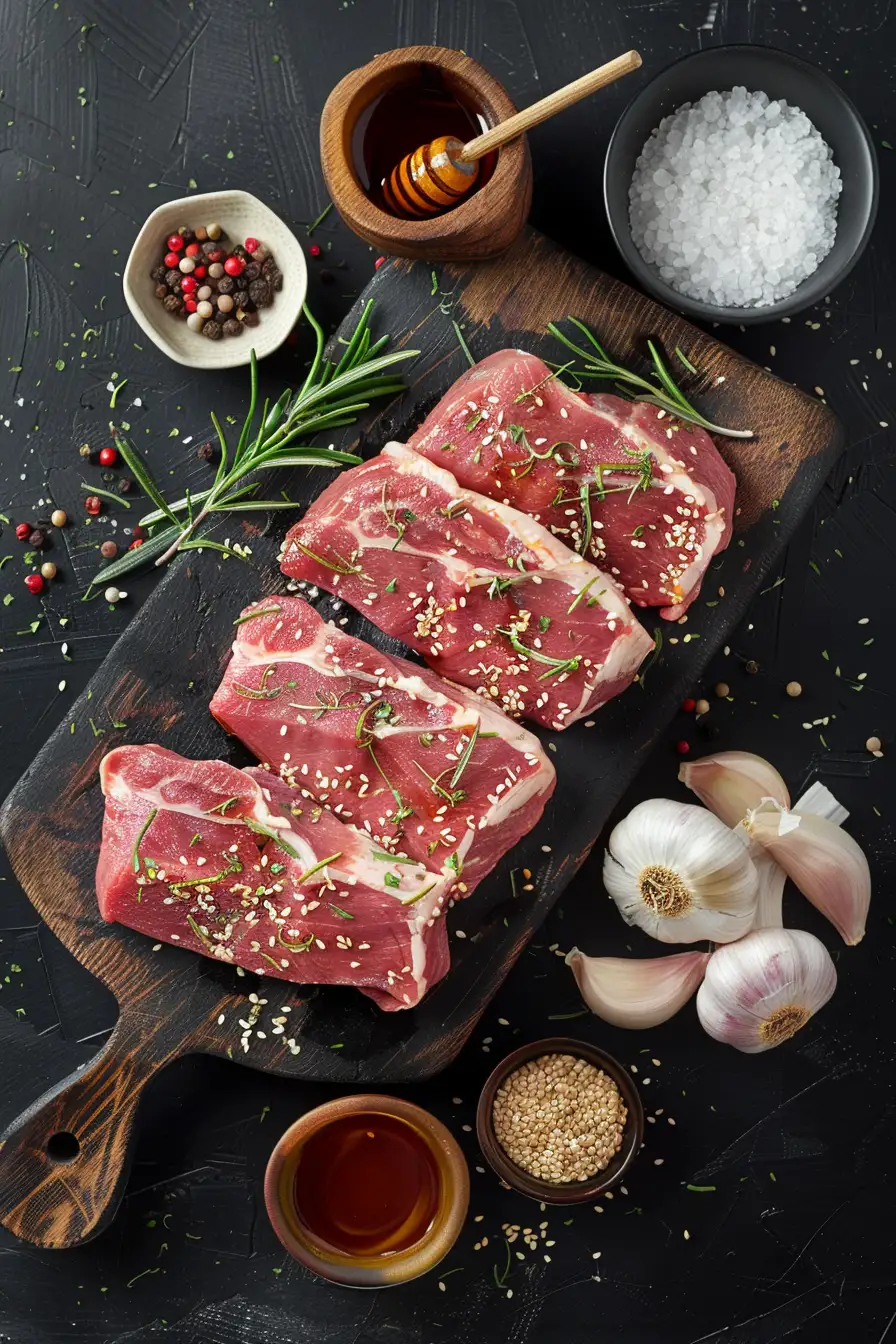 Porc caramélisé au miel et sésame