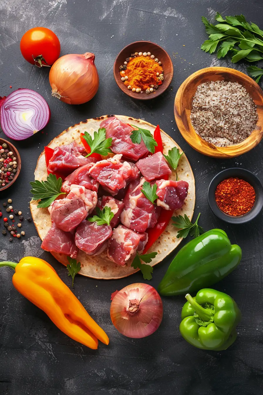 Porc épicé aux saveurs mexicaines en tortillas garnies