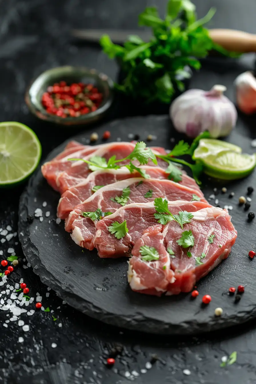 Porc épicé au paprika et citron vert, parfumé à l'ail et à la coriandre