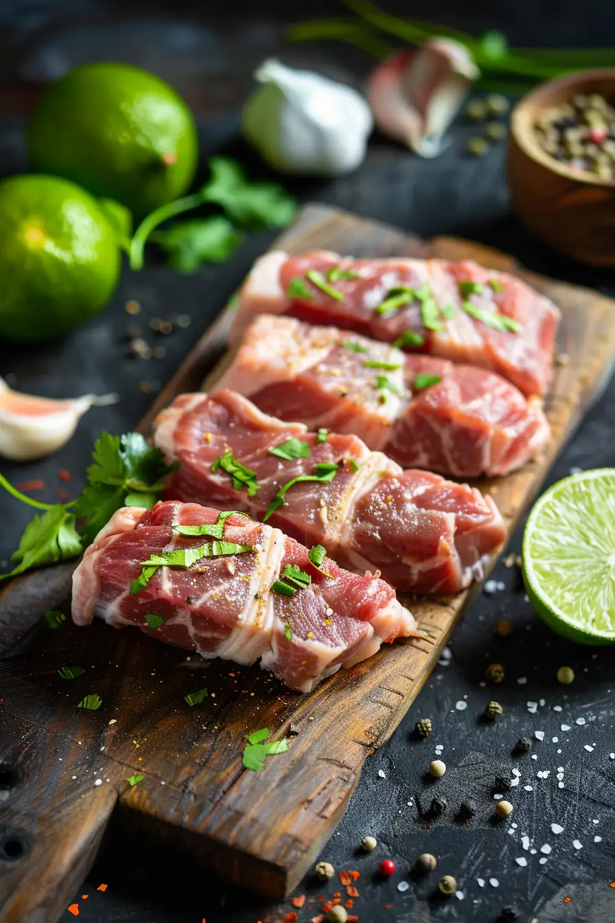 Porc épicé au cumin et à la coriandre, un zeste de citron vert