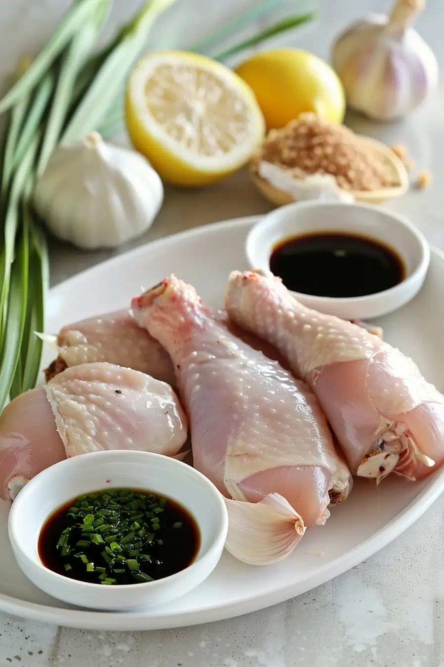 Poulet mariné à la citronnelle et au soja sucré