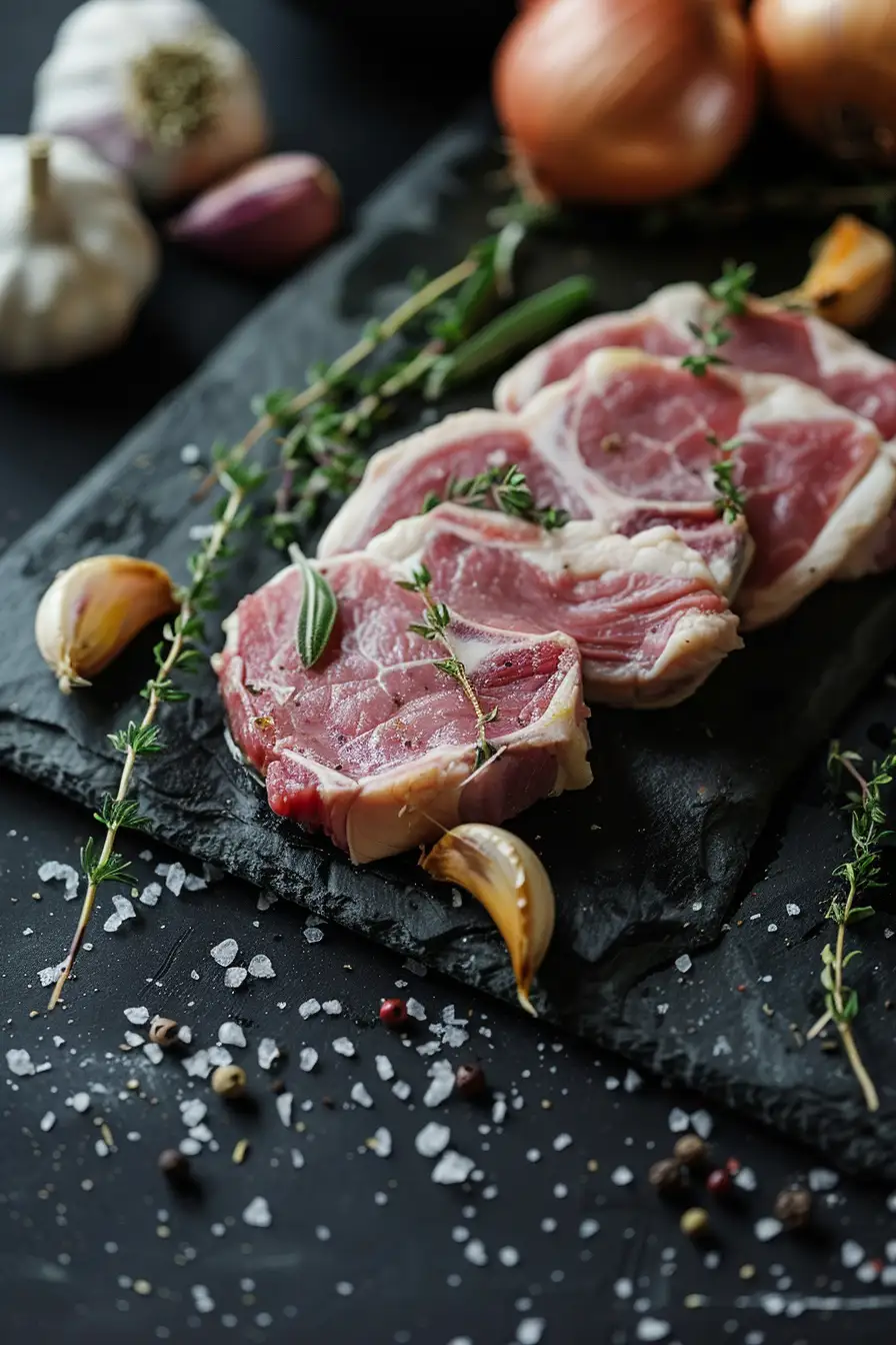 Porc crémeux à la moutarde et échalotes parfumées au thym