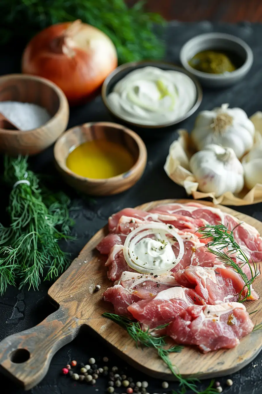 Porc crémeux à la moutarde et à l'aneth