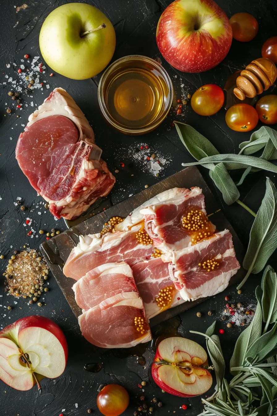 Porc miel et moutarde aux pommes et sauge