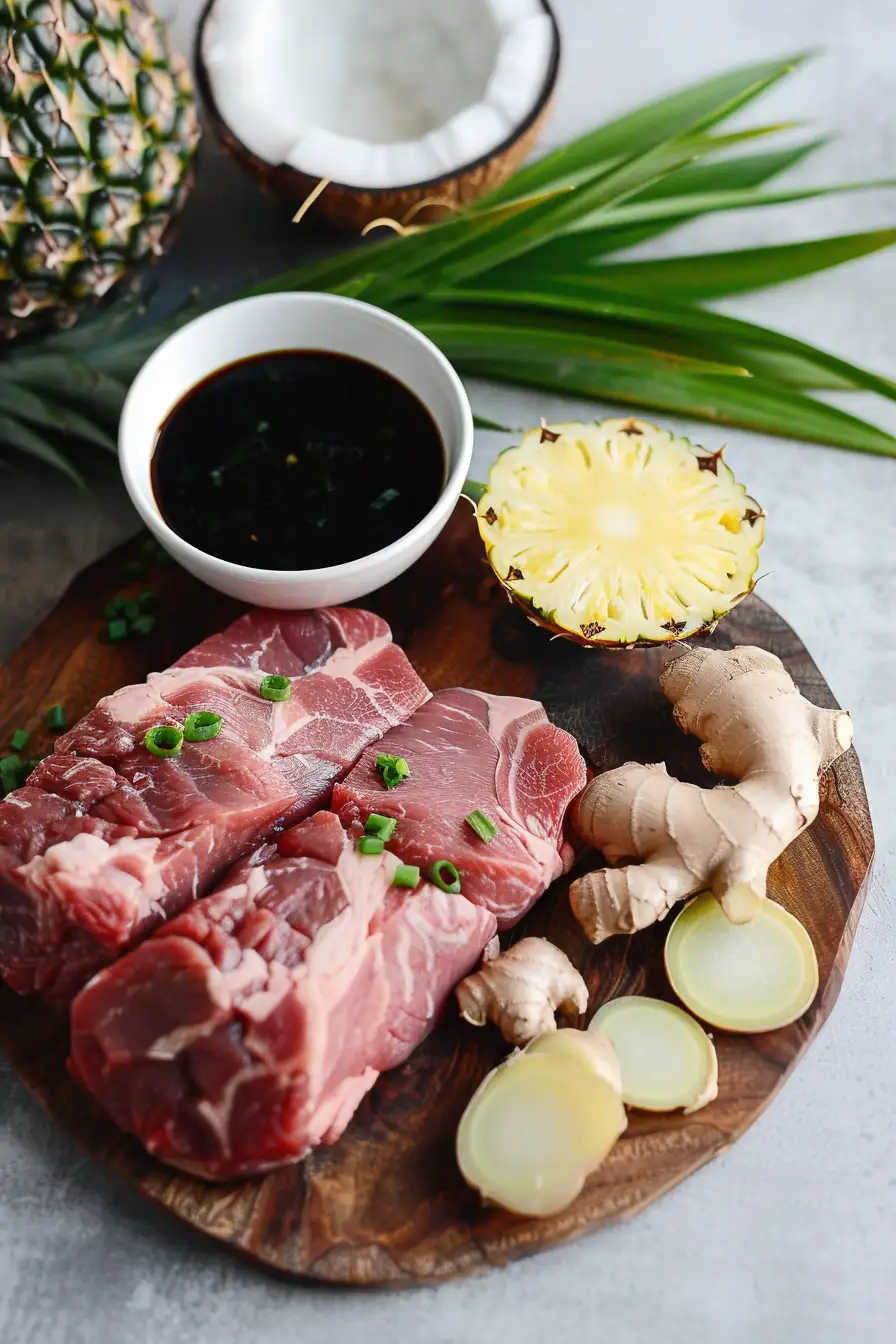 Porc exotique au lait de coco et ananas épicé