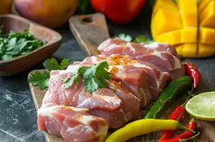 Porc aux épices créoles et mangue pimentée