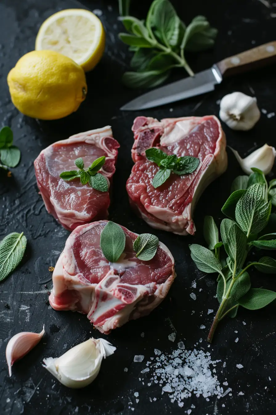 Agneau mariné au yaourt et citron, parfumé à l'ail et à l'origan