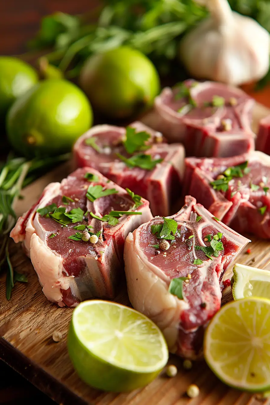 Agneau épicé au cumin et citron vert, parfumé à l'ail et à la coriandre