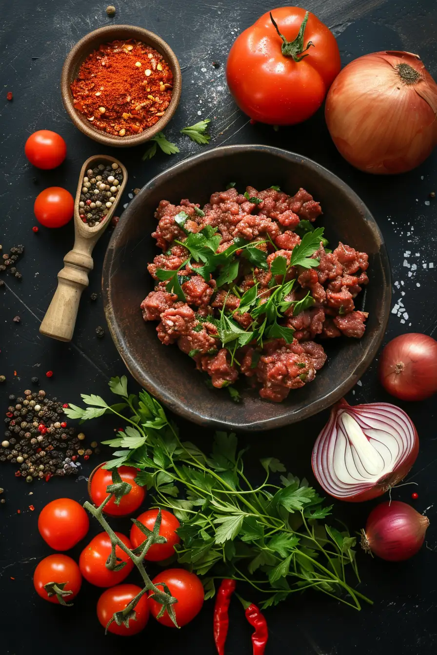 Agneau haché aux épices berbères et tomates fraîches