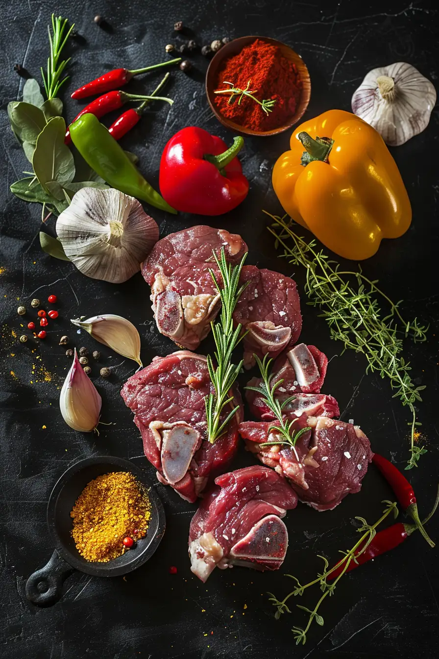 Agneau épicé au piment scotch bonnet et oignons rôtis