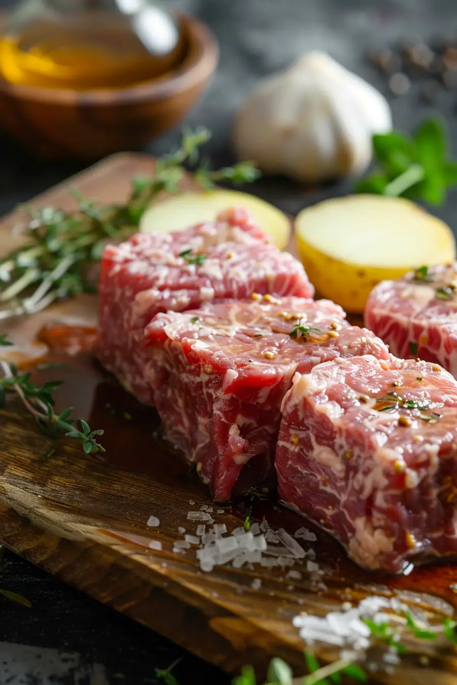 Agneau sucré-salé aux pommes de terre et thym