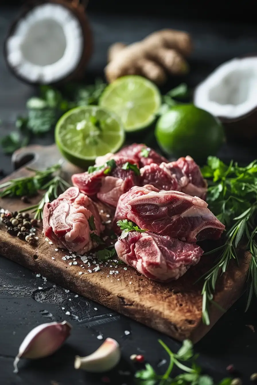 Agneau exotique au lait de coco et citron vert