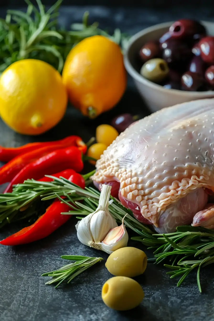 Dinde aux saveurs méditerranéennes : paprika, ail, citron et olives