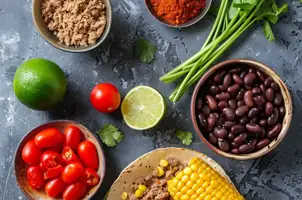 Tacos mexicains à la dinde hachée et aux haricots noirs