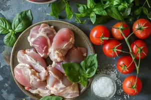 Poulet aux tomates cerises et mozzarella, parfumé au basilic frais