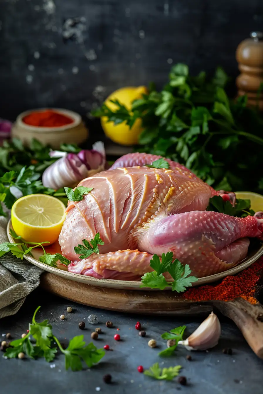 Dinde au paprika et citron, un délice parfumé à l'ail et à la coriandre