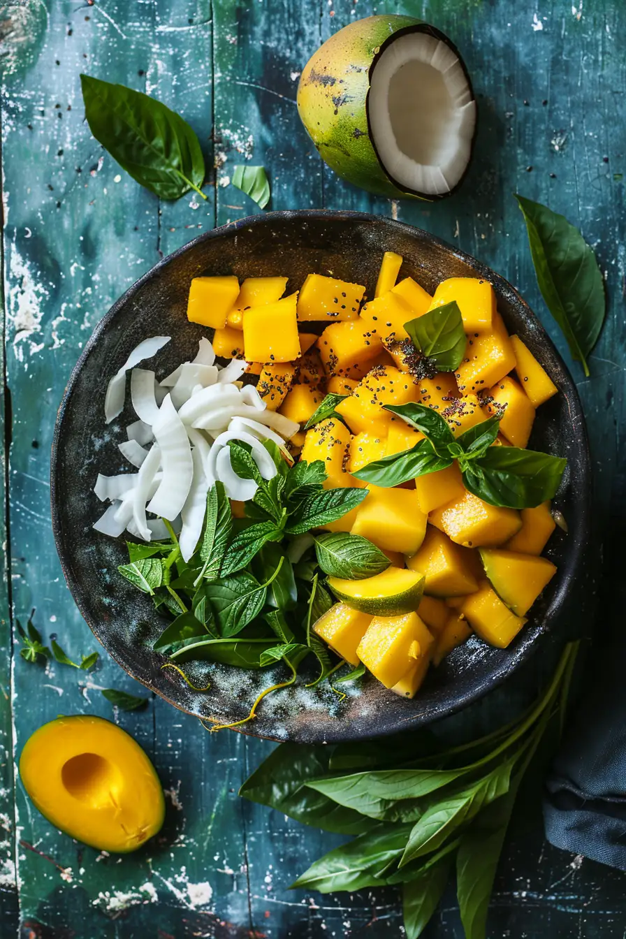 Dinde au curry de mangue et lait de coco, parfumée à la coriandre