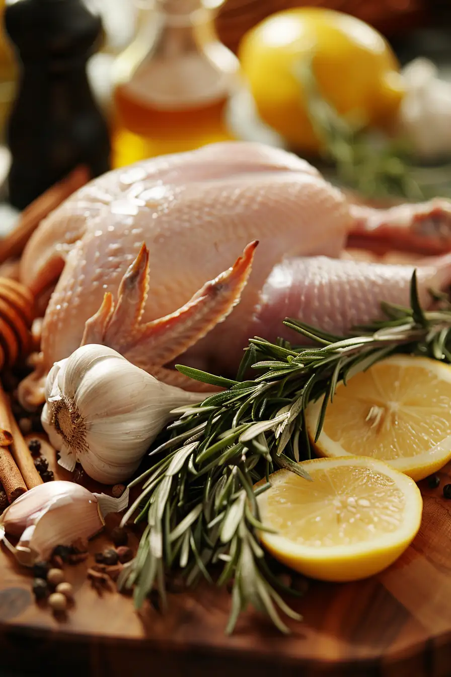 Dinde au cumin et au miel, parfumée au citron et à l'ail