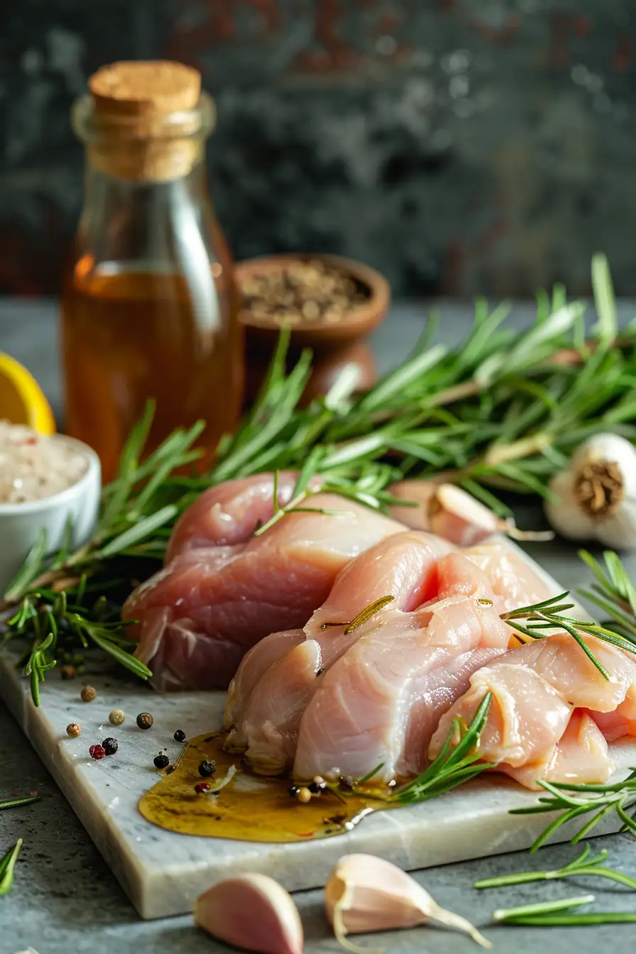 Dinde au miel et moutarde, parfumée au romarin et à l'ail