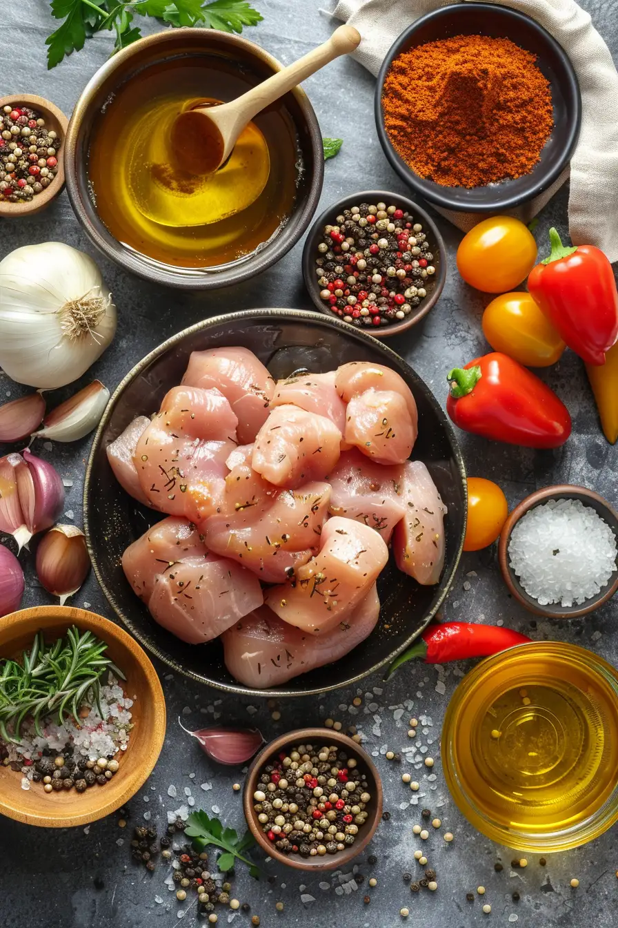 Poulet épicé à la suya et légumes croquants