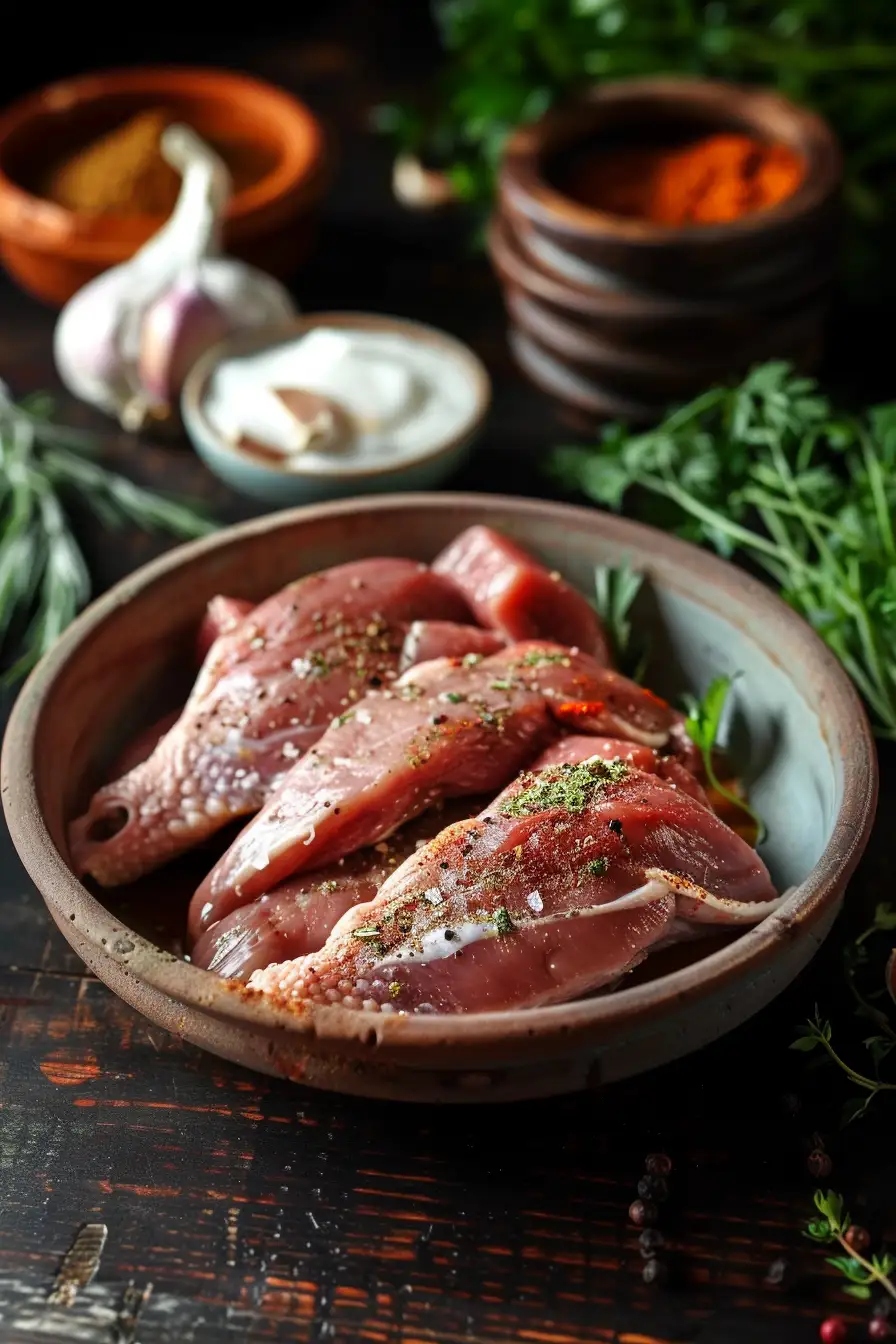 Canard épicé au yaourt et coriandre fraîche