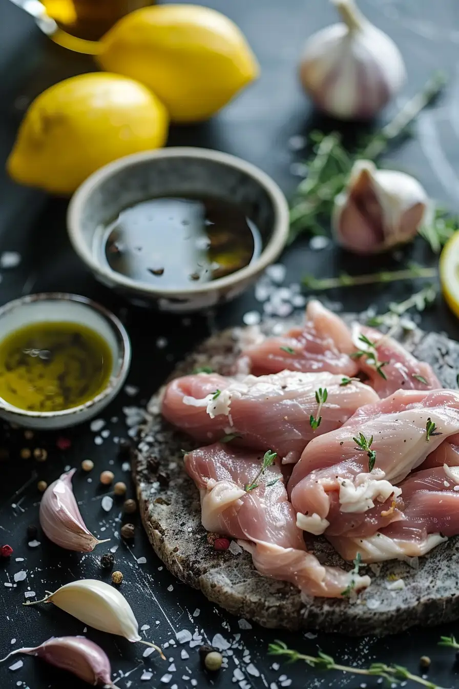 Lapin à l'huile d'olive, ail, citron et origan