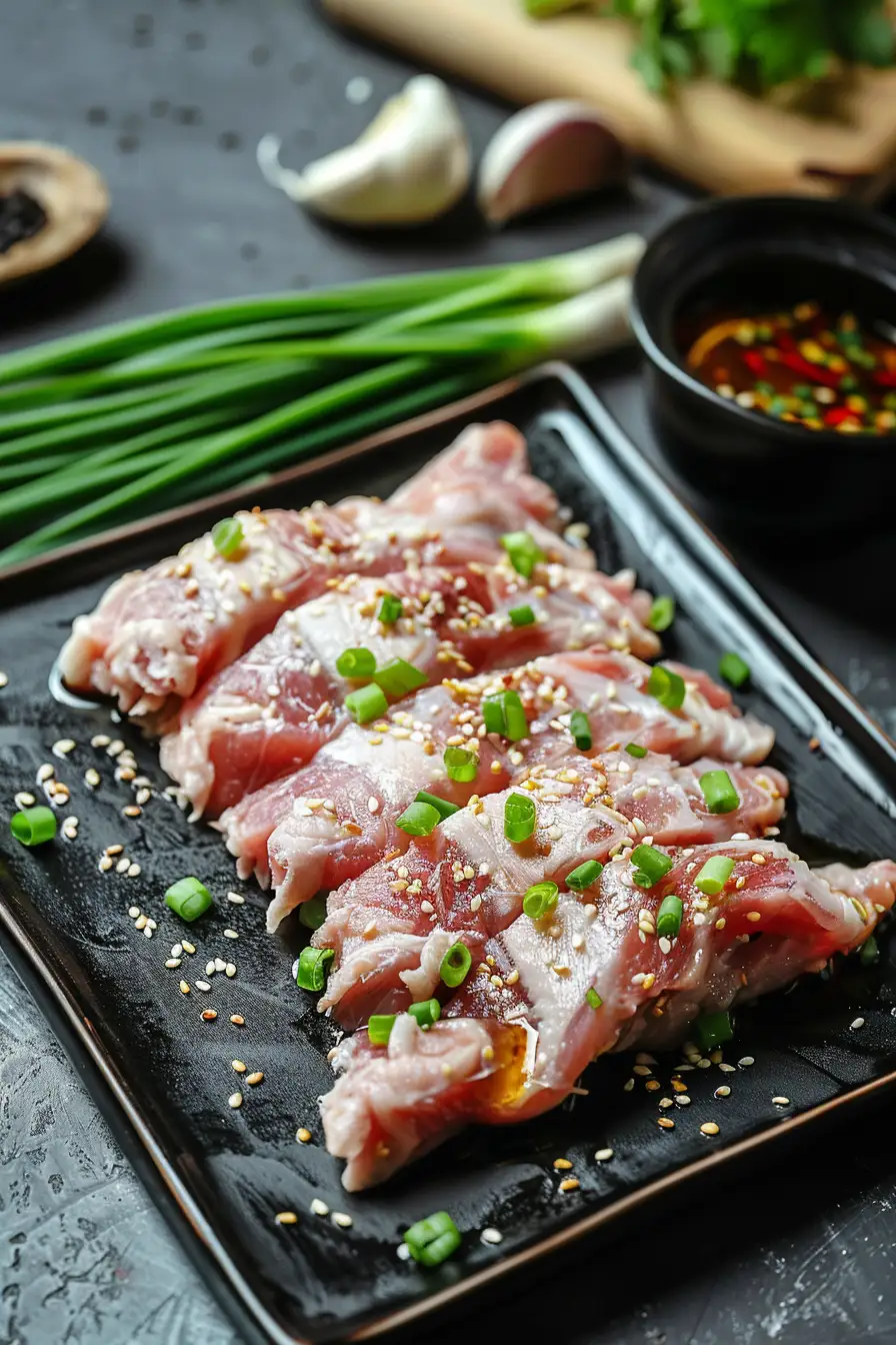 Lapin mijoté à la sauce soja, gingembre et oignons verts