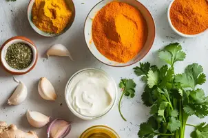 Lapin au yaourt et curry, parfumé à l'ail et à la coriandre fraîche