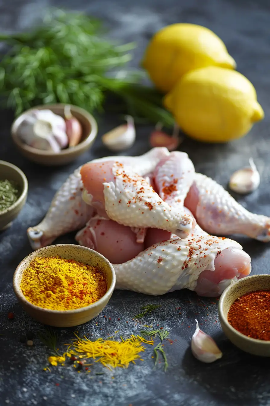 Poulet au yaourt safrané et citronné