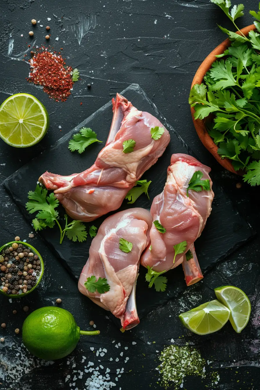 Lapin exotique au piment de la Jamaïque et lait de coco, parfumé au citron vert et coriandre