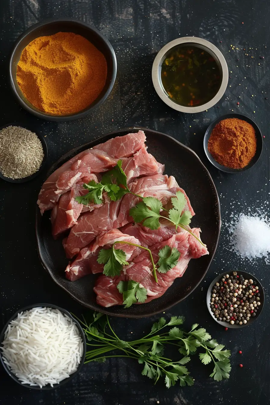 Lapin aux épices bengalies, yaourt et coriandre sur lit de riz basmati