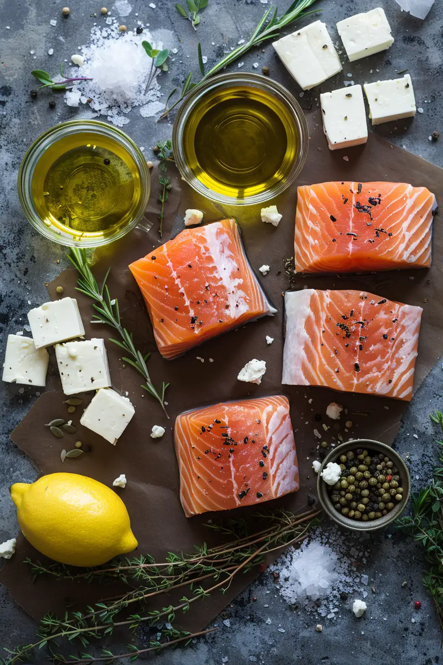 Saumon en croûte de feta à l'origan et citron