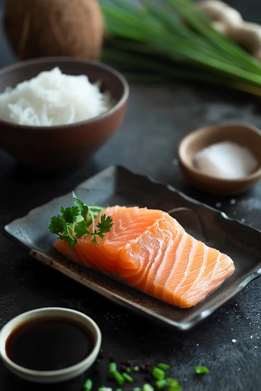 Saumon exotique au lait de coco et citronnelle