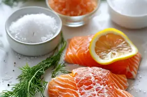 Saumon mariné à l'aneth et au citron