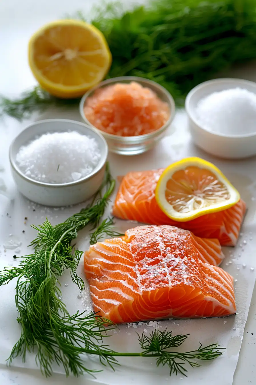 Saumon mariné à l'aneth et au citron