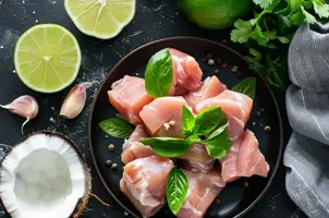 Poulet exotique au lait de coco et citron vert