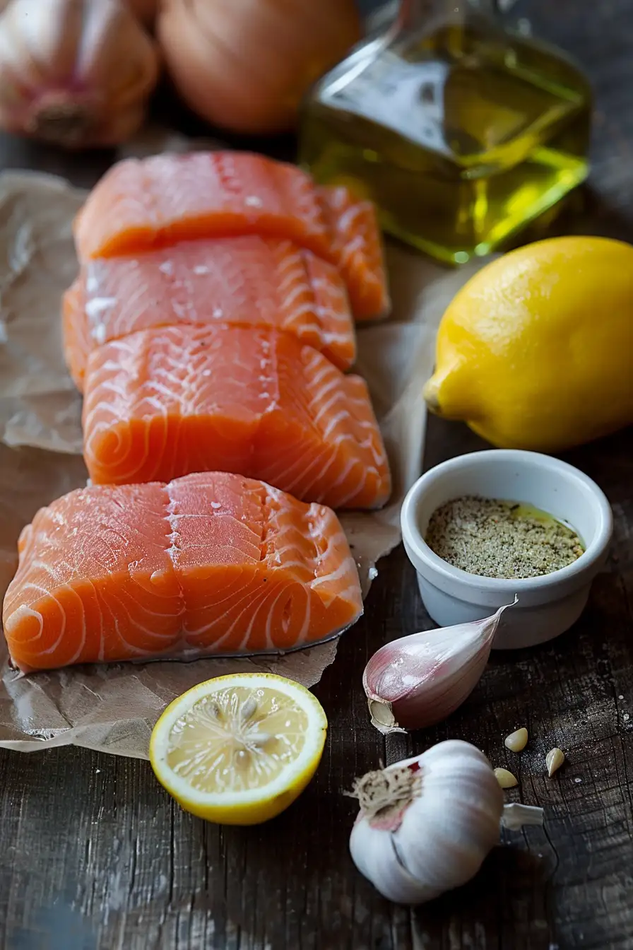 Saumon épicé au berbere, ail et citron à l'huile d'olive