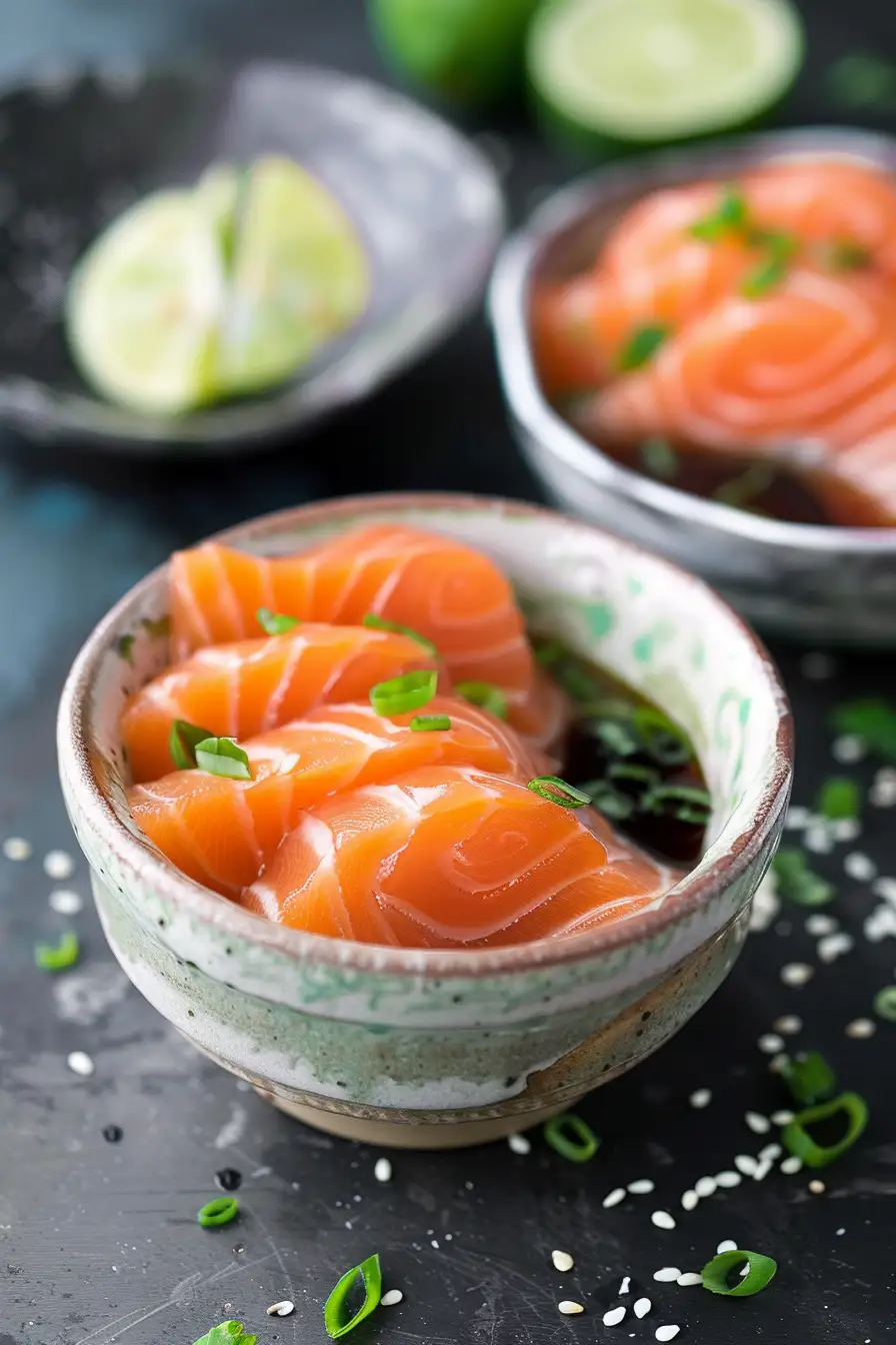 Saumon laqué au miel et gingembre, sauce soja et citron vert