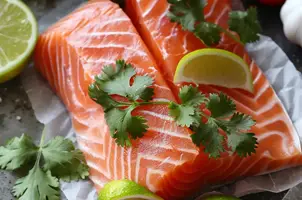 Saumon épicé au citron vert et persil