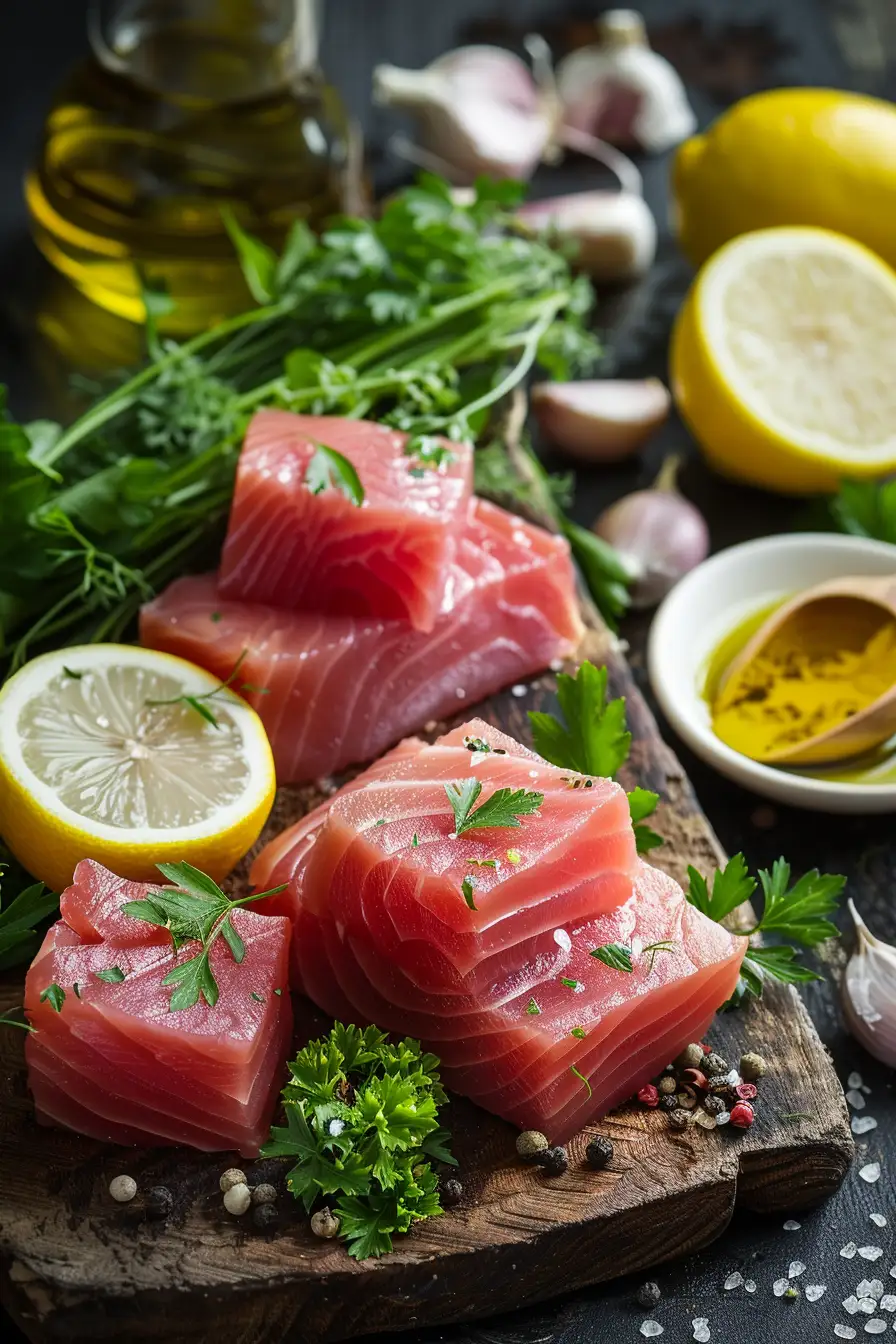 Délice de thon au citron et persillade à l'huile d'olive