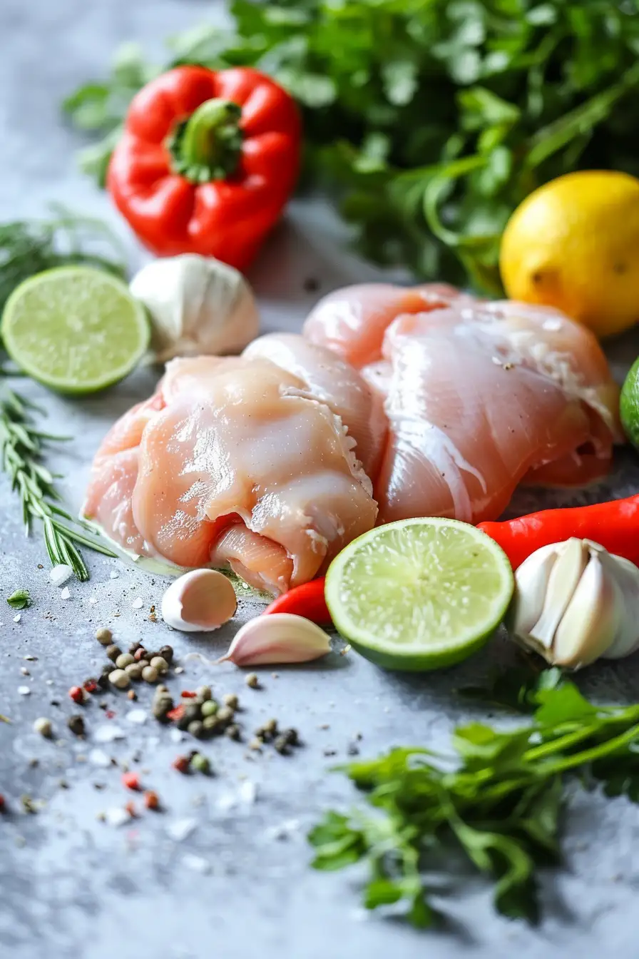 Poulet exotique au lait de coco et piment Scotch bonnet