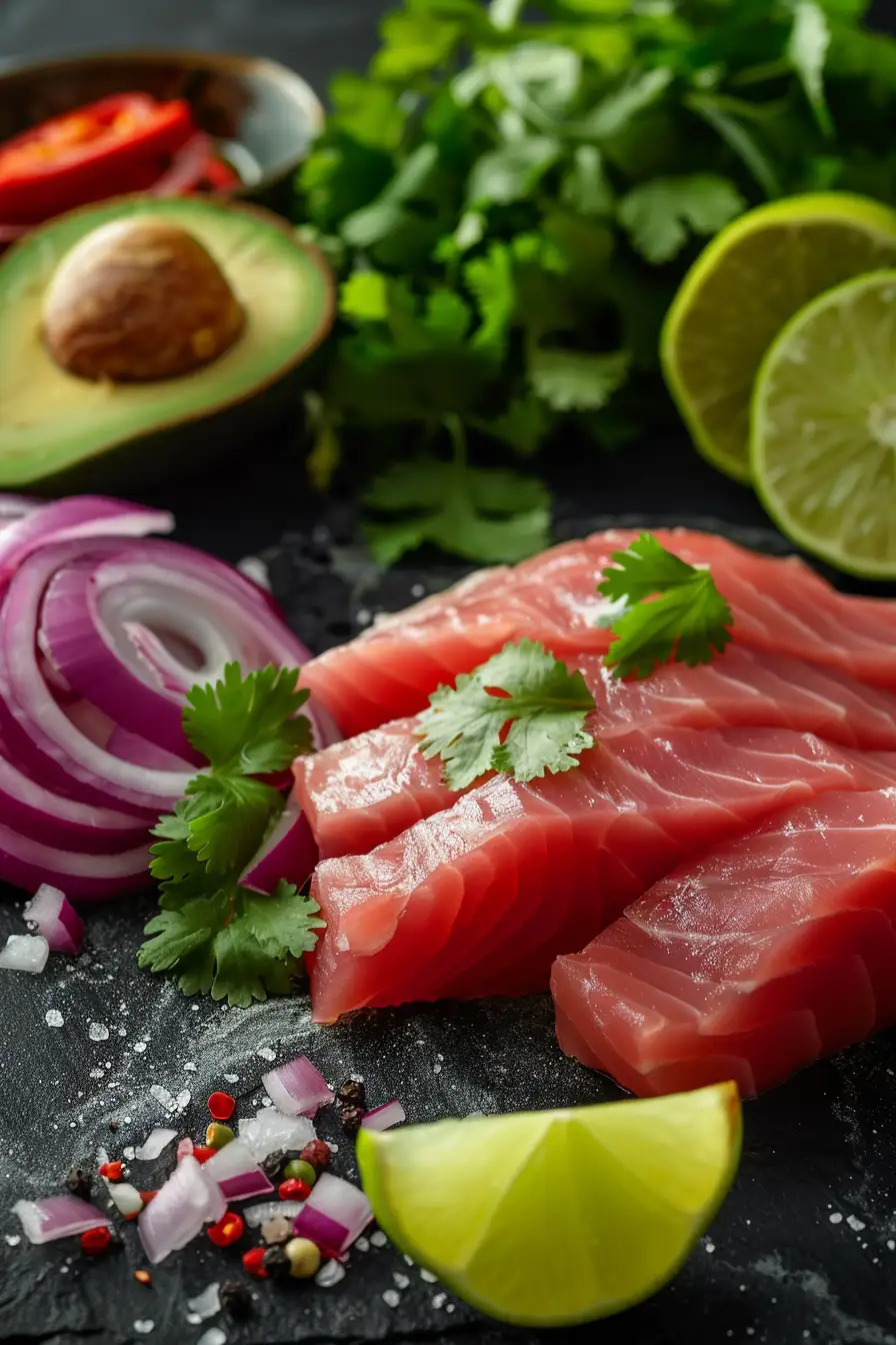 Délice de thon au citron vert, coriandre et avocat