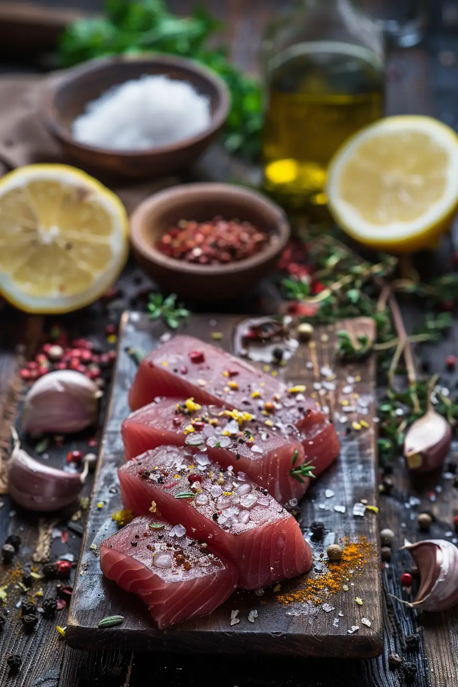Thon épicé au peri-peri, citron et ail à l'huile d'olive