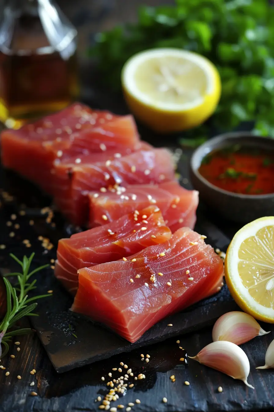 Délice de thon au sirop d'érable et moutarde de Dijon, parfumé à l'ail et au citron