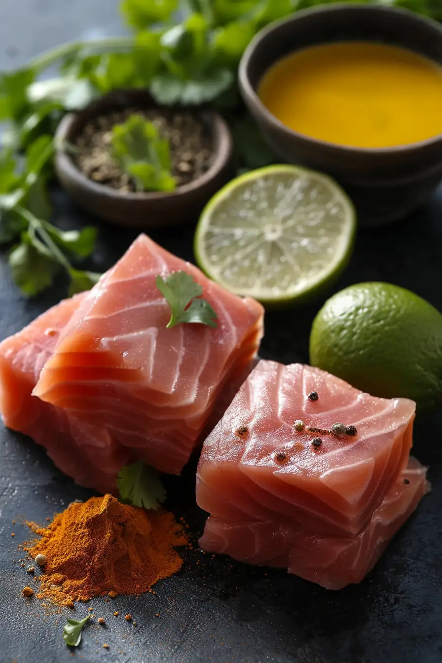Délice de thon au lait de coco, curry et citron vert