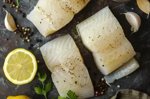 Délice de morue au citron et coriandre à l'huile d'olive et ail