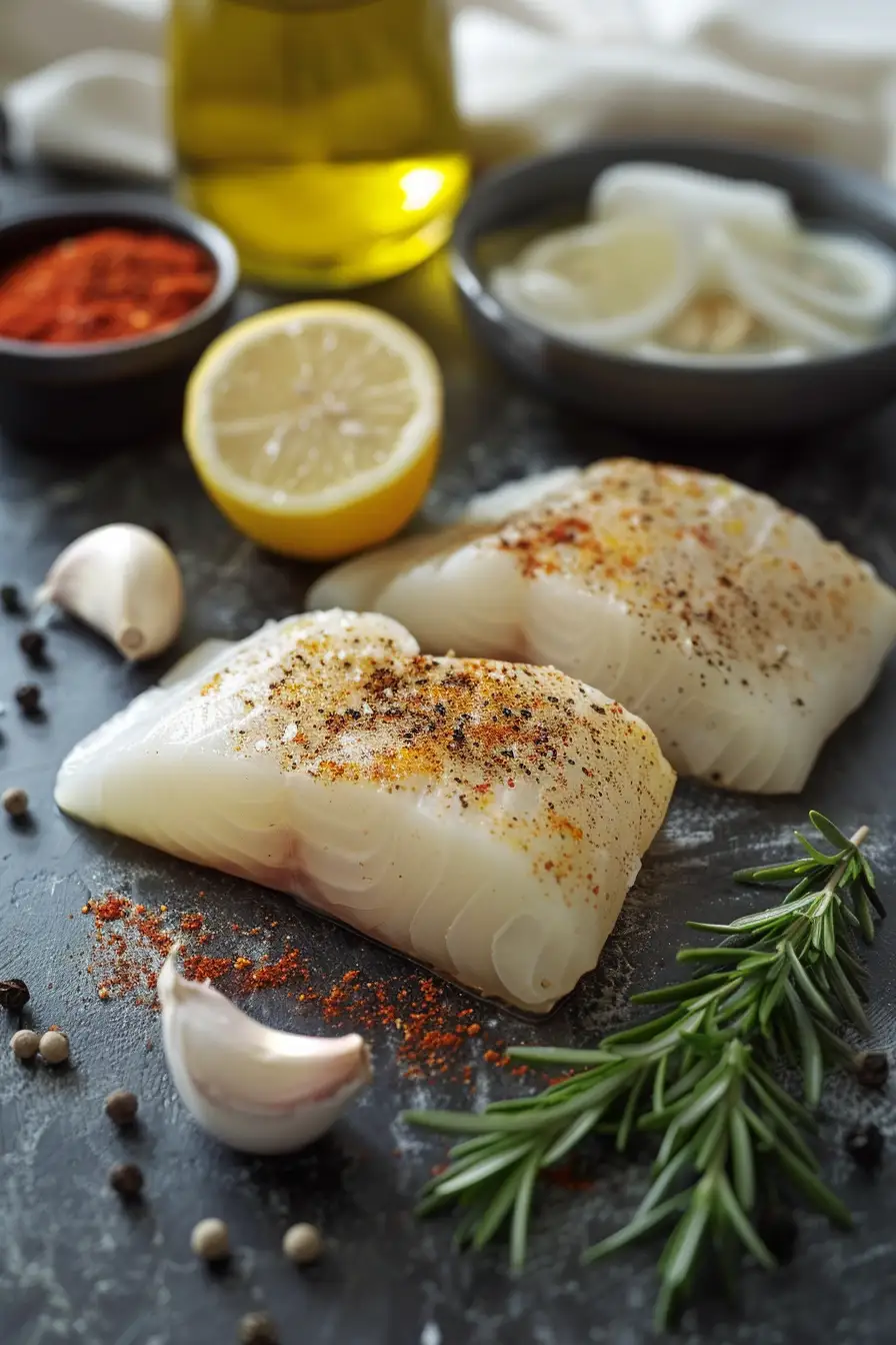 Morue épicée au peri-peri, citron et ail à l'huile d'olive