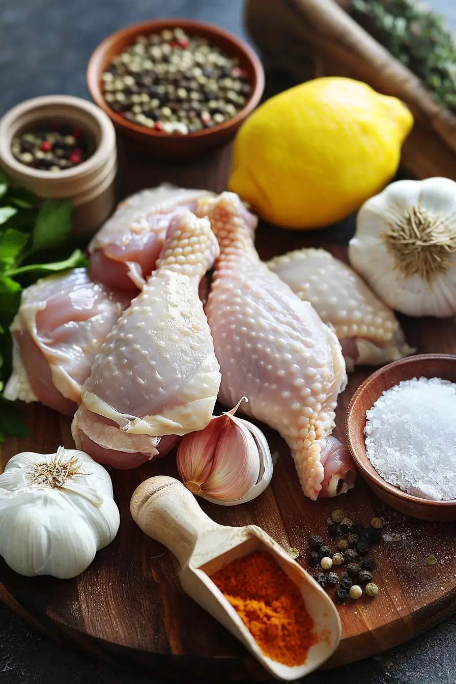 Poulet mariné au yaourt et épices libanaises, un délice citronné