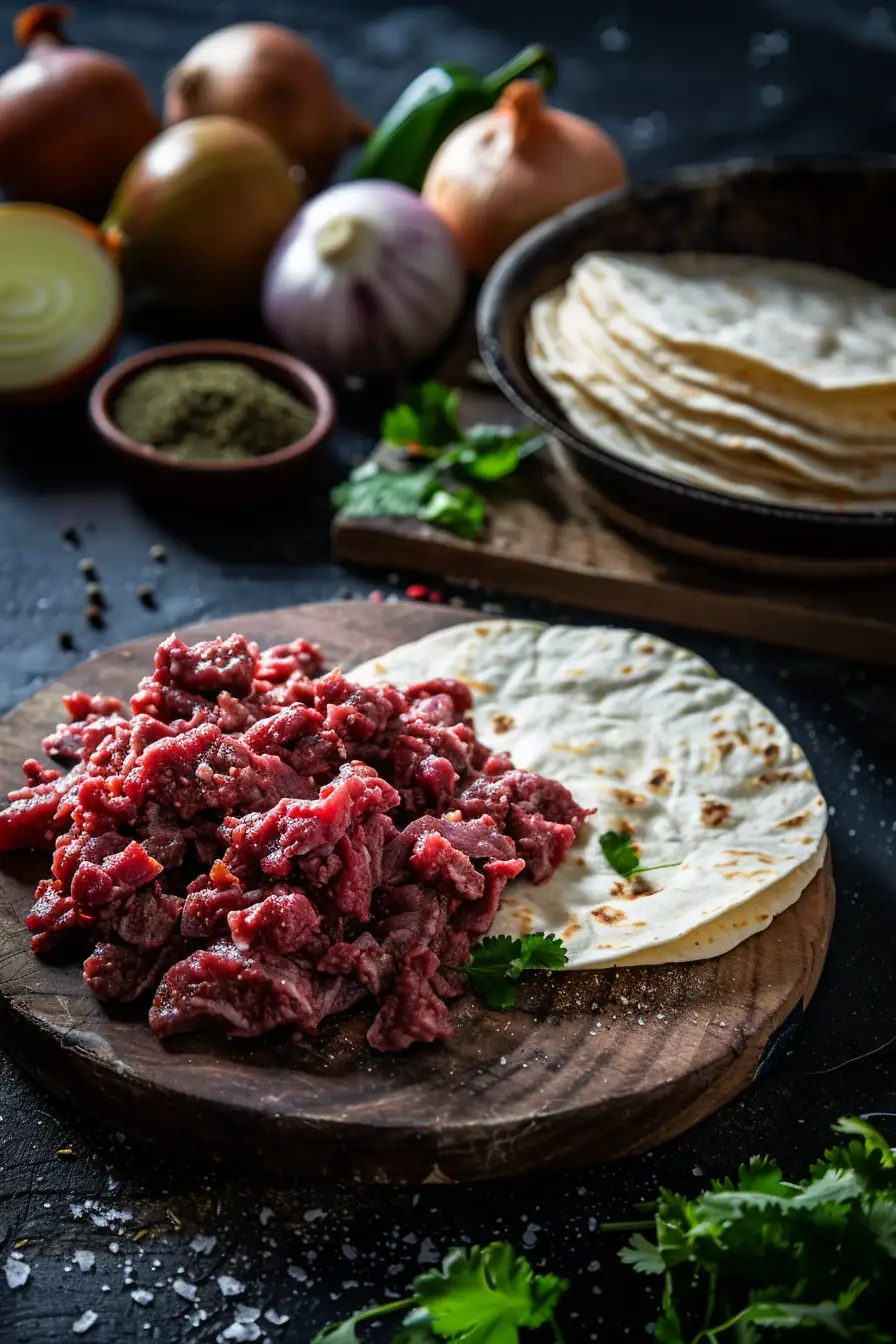 Tortillas savoureuses au bœuf haché et épices parfumées